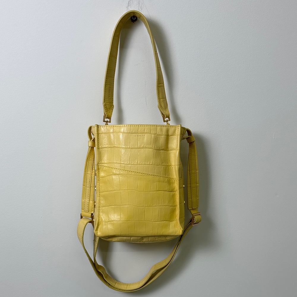 HAMMITT Davis Sml in Yellow Croco/ Brushed Gold